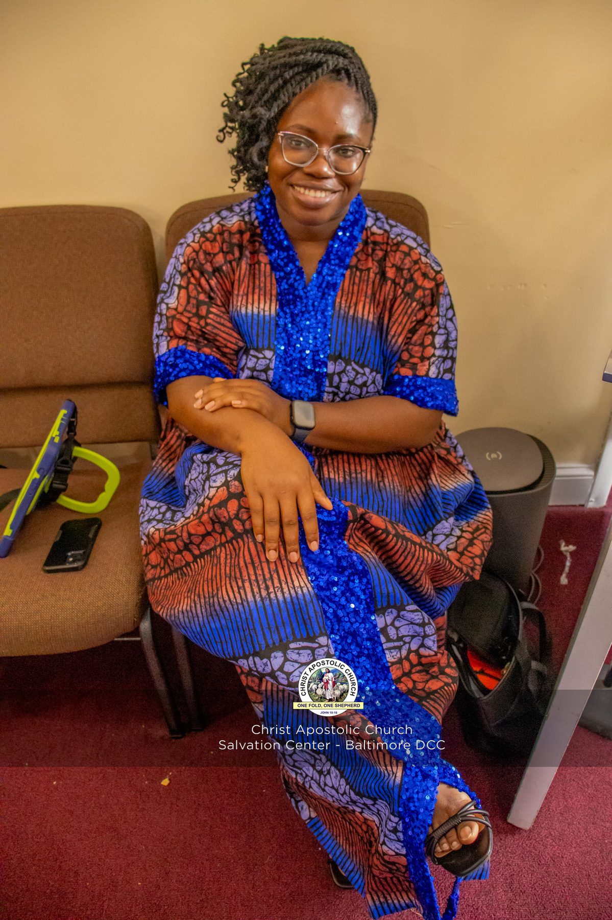 Portrait of a woman in blue